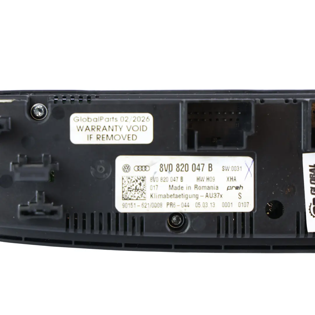 Audi A3 8V A/C Klimaanlage Klima-Heizung Bedienfeld - SKU 8V0820047B - Teilenummer 8V0820047B