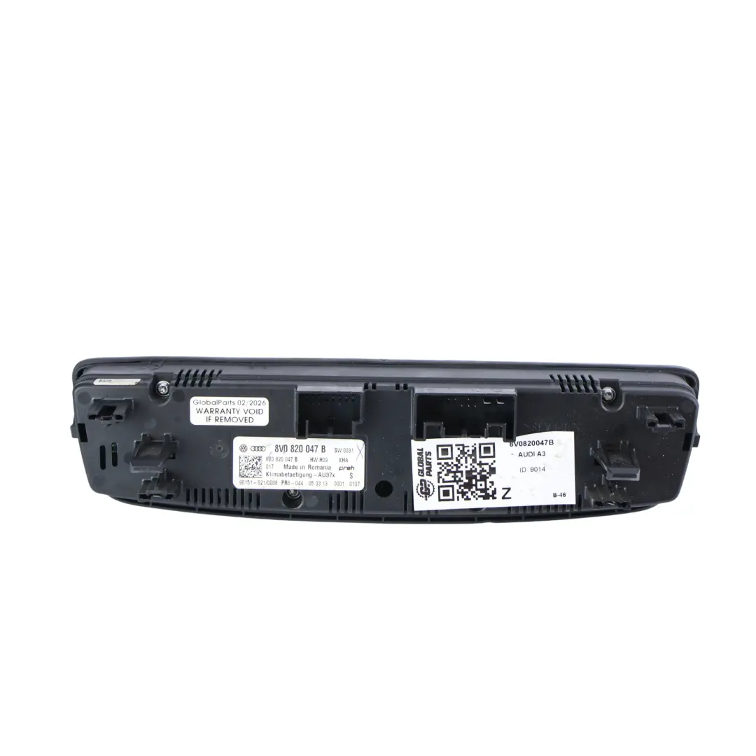 Audi A3 8V A/C Air Condition Climate Heater Control Panel - SKU 8V0820047B - Part number 8V0820047B