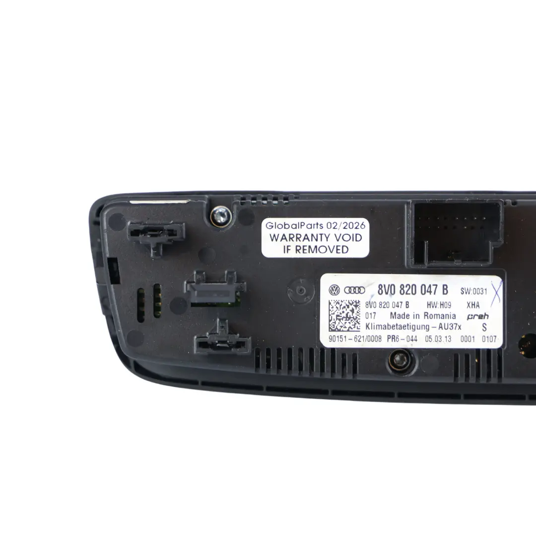 Audi A3 8V A/C Air Condition Climate Heater Control Panel - SKU 8V0820047B - Part number 8V0820047B