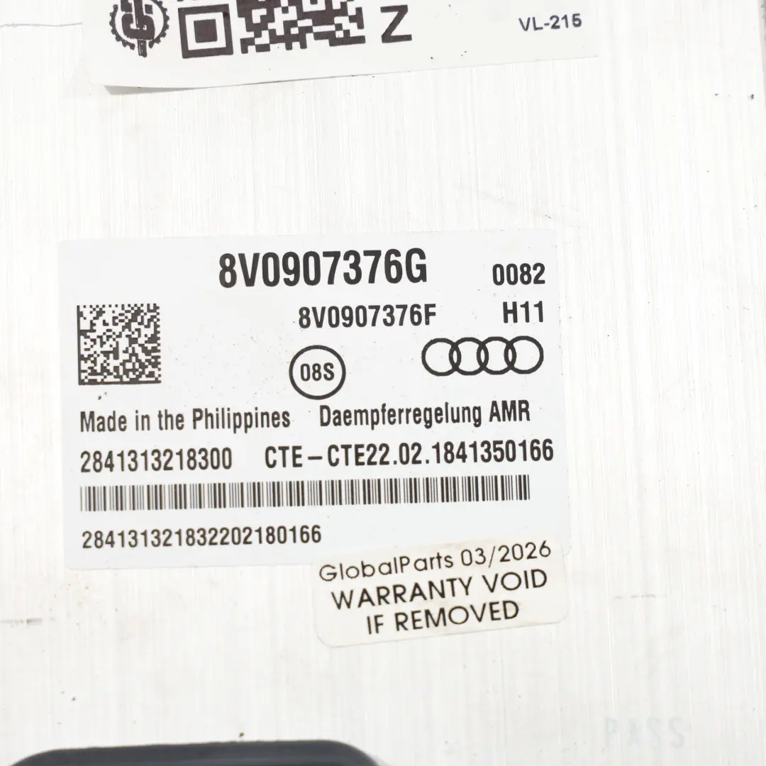 Module De Commande D'Amortissement Suspension pour Audi A3 S3 8V à propos du numéro de pièce 8V0907376G Audi A3 S3 8V Module De Commande D'Amortissement Suspension - SKU 8V0907376G - Numéro de pièce 8V0907376G