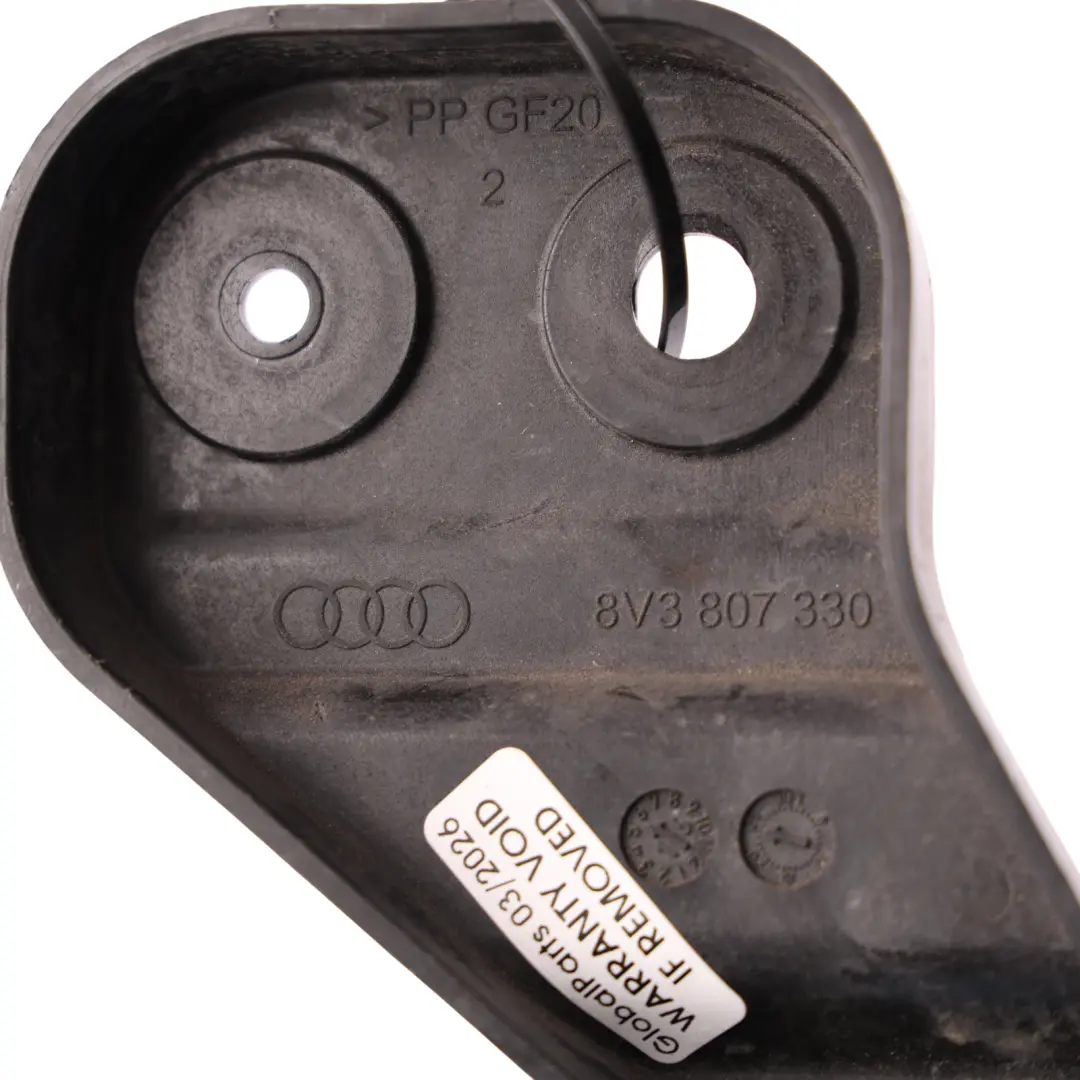 Sportback Rear Bumper Bracket Right O/S Mount Holder to Audi A3 S3 8V with Part number 8V3807330 Audi A3 S3 8V Sportback Rear Bumper Bracket Right O/S Mount Holder - SKU 8V3807330 - Part number 8V3807330