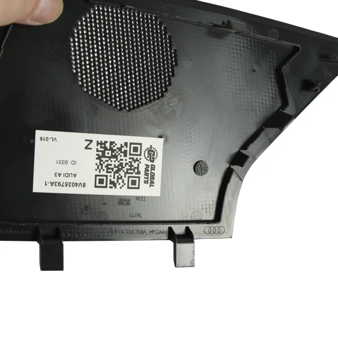 Grille Haut-Parleur Porte Arrière Gauche pour Audi A3 RS3 8V à propos du numéro de pièce 8V4035793A Audi A3 RS3 8V Grille Haut-Parleur Porte Arrière Gauche - SKU 8V4035793A-1 - Numéro de pièce 8V4035793A