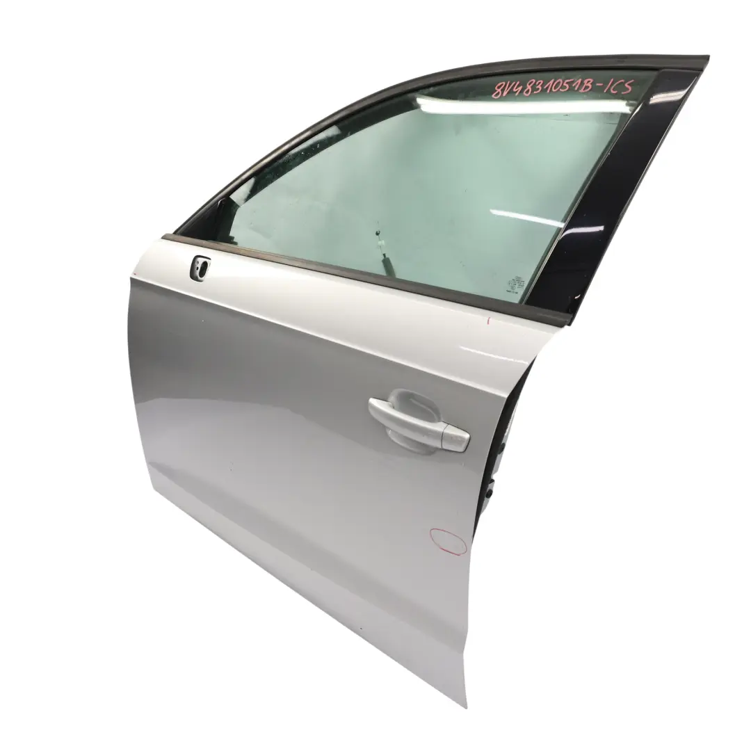 Audi A3 8V Sportback Door Front Left N/S Ice Silver Metallic - X7W - SKU 8V4831051B-ICS - Part number 8V4831051B
