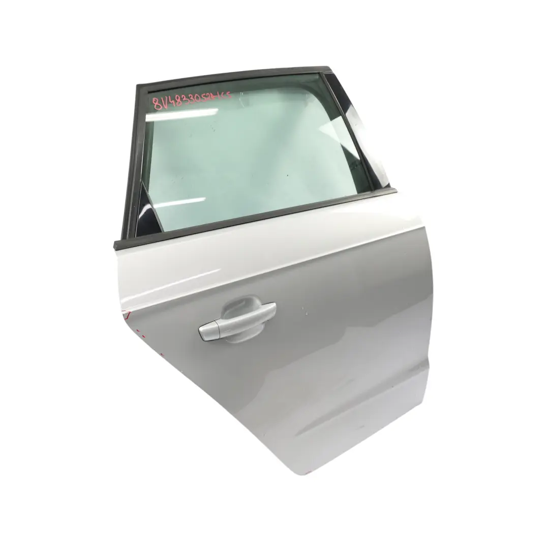 Audi A3 8V Sportback Door Rear Right O/S Ice Silver Metallic - X7W - SKU 8V4833052A-ICS - Part number 8V4833052A