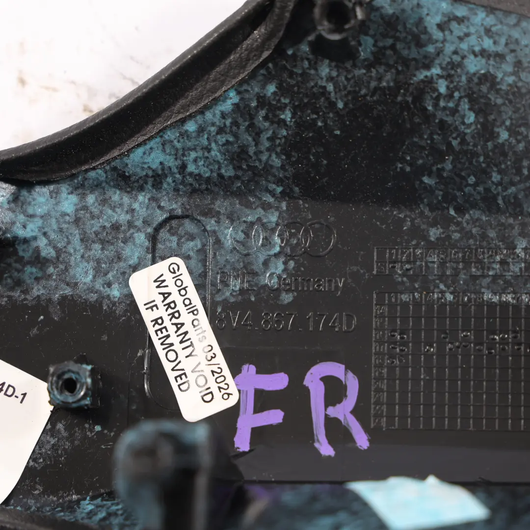 Tür Verkleidung Armlehne Abdeckung Vorne Rechts Schwarz für Audi A3 8V mit Teilenummer 8V4867174D Audi A3 8V Tür Verkleidung Armlehne Abdeckung Vorne Rechts Schwarz - SKU 8V4867174D-1 - Teilenummer 8V4867174D