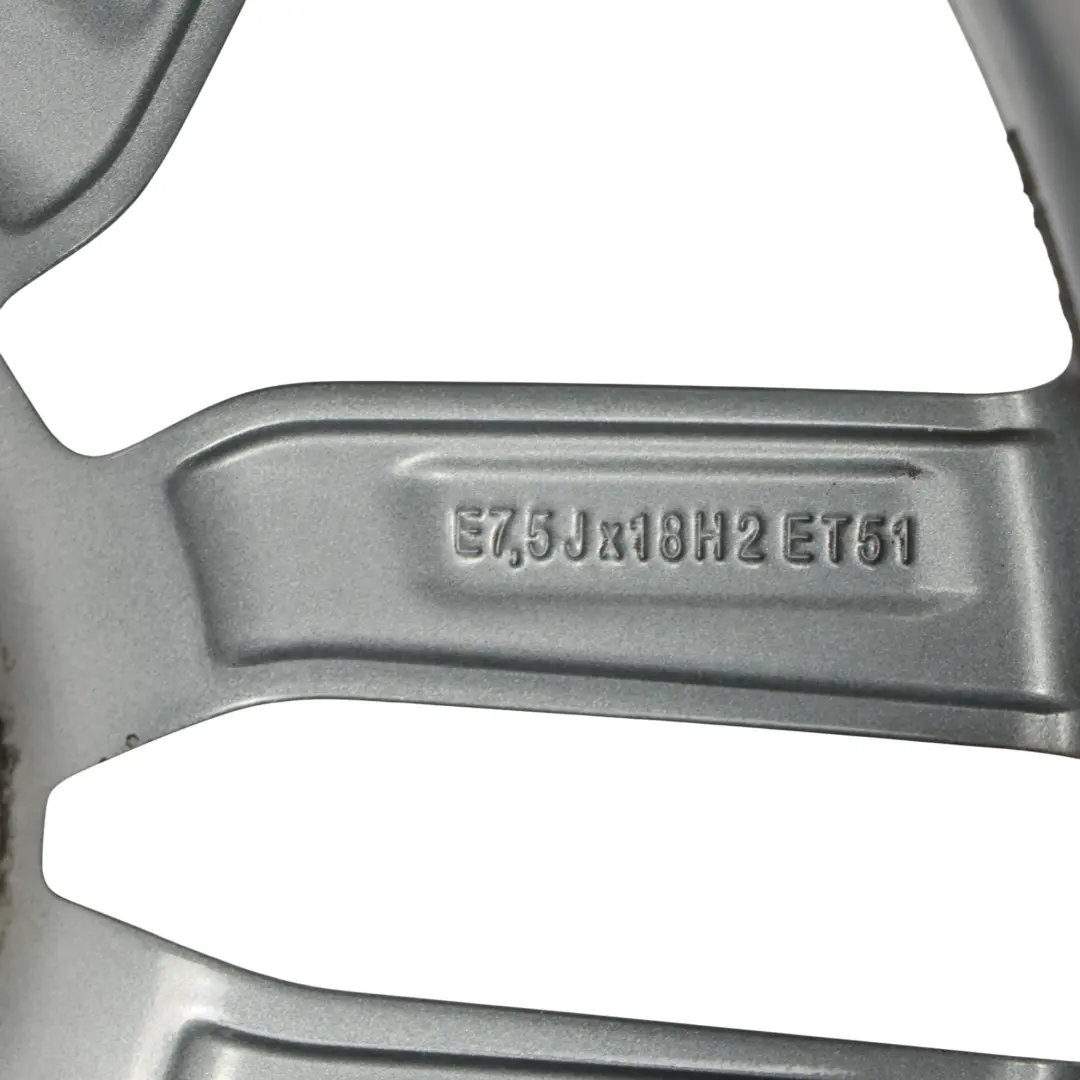 Audi A4 B9 Wheel Rim Alloy Silver 18" 8J ET:40 Star Double Spoke - SKU 8W0601025M-4 - Part number 8W0601025M