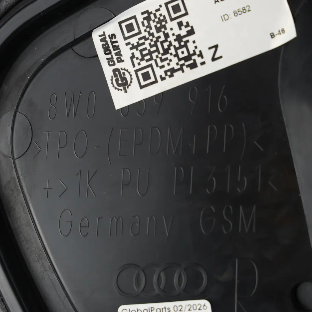 Audi A3 S3 RS3 8Y A4 S4 RS4 B9 Hintere Türverriegelung Abdeckung Panel - SKU 8W0839916 - Teilenummer 8W0839916