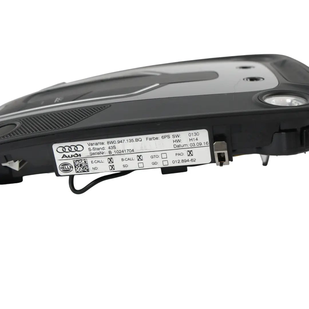 Roof Light Panel Reading Lamp Courtesy Light Black to Audi A5 F5 S5 F5 with Part number 8W0947135BQ Audi A5 F5 S5 F5 Roof Light Panel Reading Lamp Courtesy Light Black - SKU 8W0947135BQ-2 - Part number 8W0947135BQ