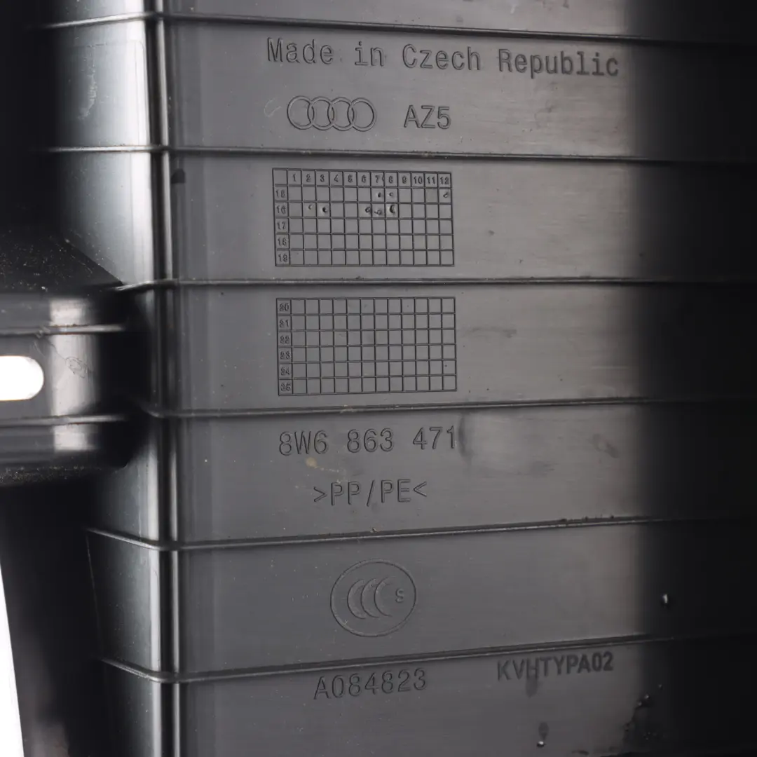 Boot Trunk Loading Sill Cover Edge Floor Trim Panel to Audi A5 F5 Coupe with Part number 8W6863471 Audi A5 F5 Coupe Boot Trunk Loading Sill Cover Edge Floor Trim Panel - SKU 8W6863471 - Part number 8W6863471