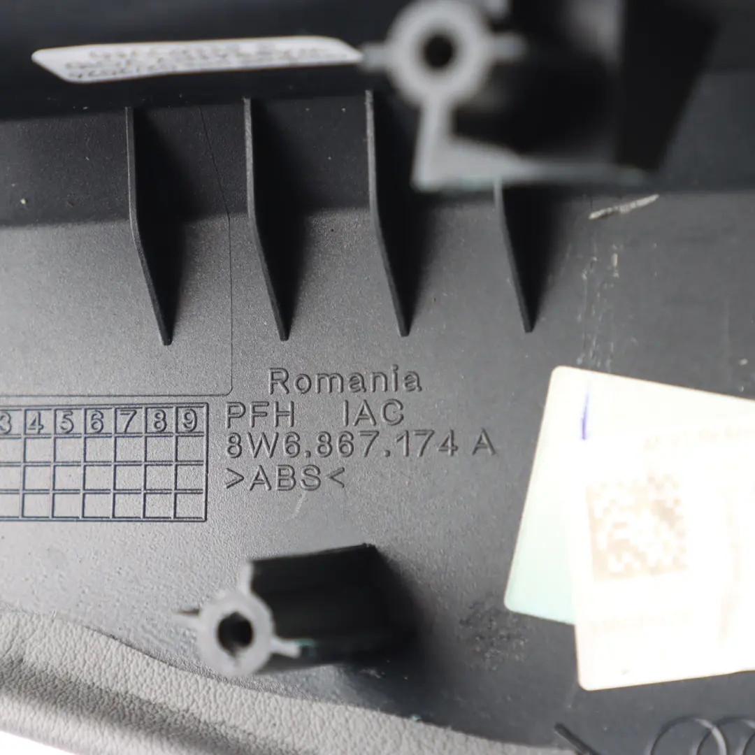 Audi A5 F5 Front Door Card Grab Handle Leather Grey Right O/S - SKU 8W6867174A-2 - Part number 8W6867174A