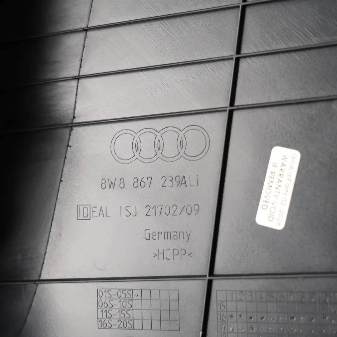 Pillar Trim Panel Left N/S Side to Audi A5 F5 B with Part number 8W8867239A Audi A5 F5 B Pillar Trim Panel Left N/S Side - SKU 8W8867239A - Part number 8W8867239A