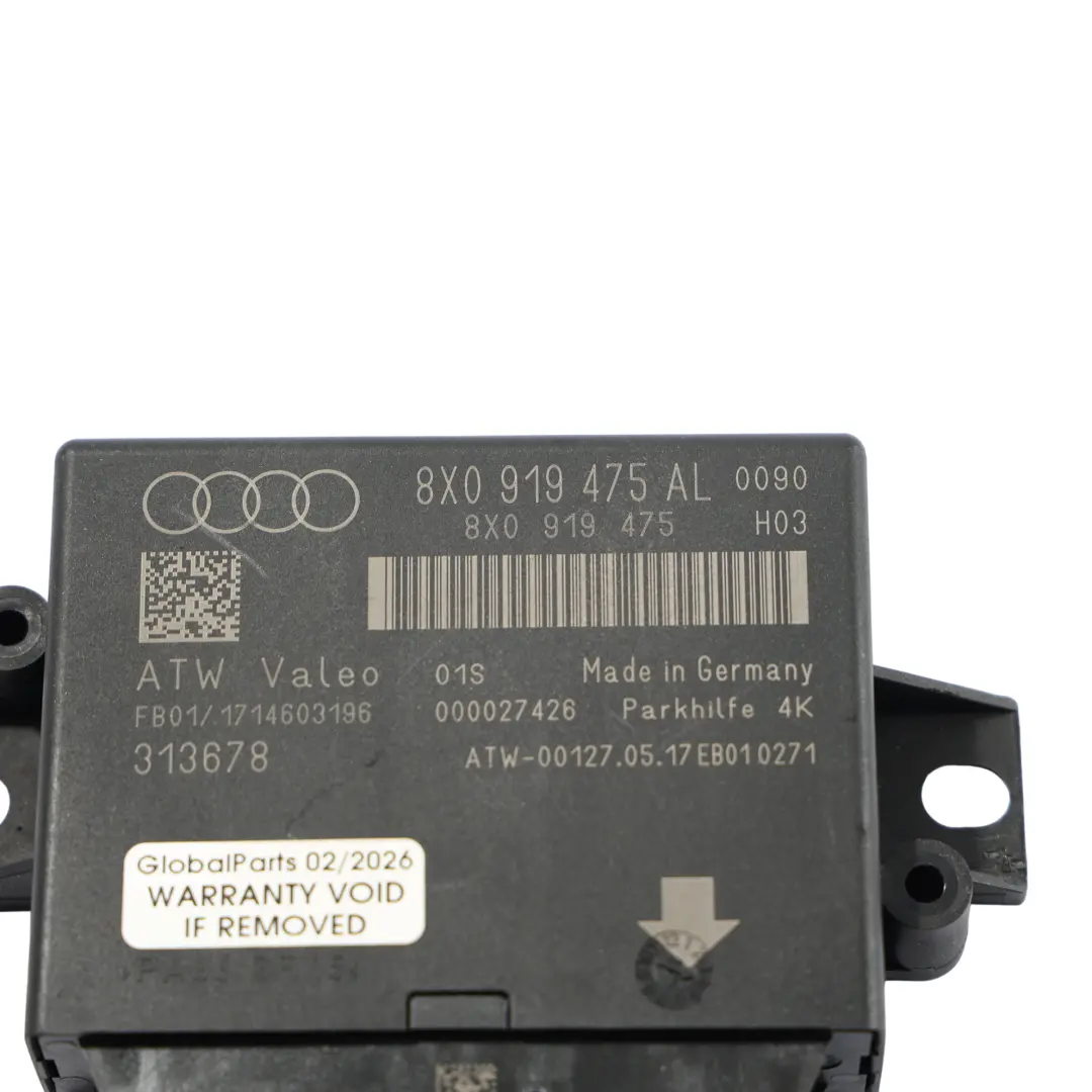 PDC Parking Assistance Control Module Unit ECU to Audi A1 S1 8X with Part number 8X0919475AL Audi A1 S1 8X PDC Parking Assistance Control Module Unit ECU - SKU 8X0919475AL - Part number 8X0919475AL