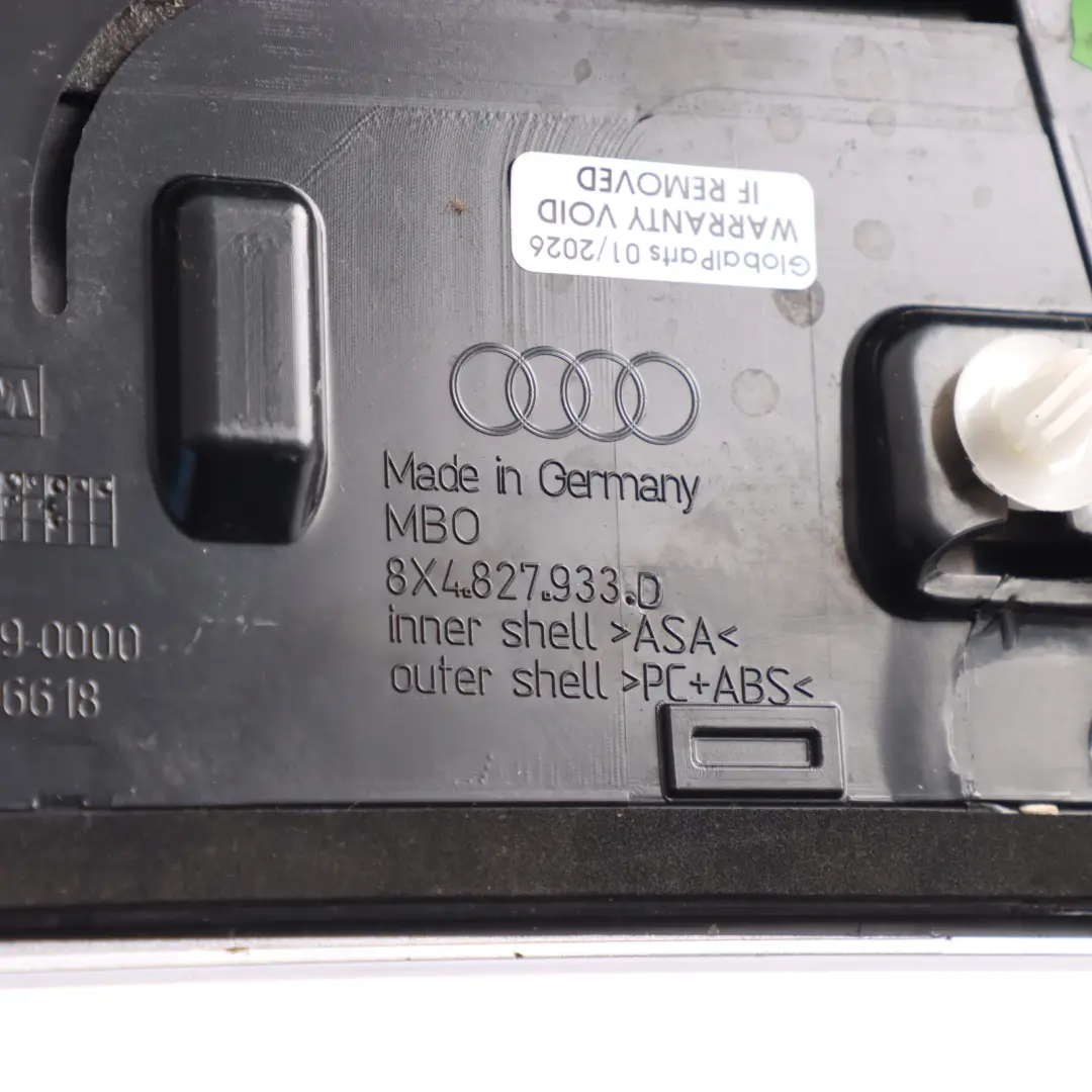 Audi A1 8X Rear Spoiler Wing Tailgate Trunk Trim Panel Foil Silver - Z7G - SKU 8X4827933D-FSI - Part number 8X4827933D