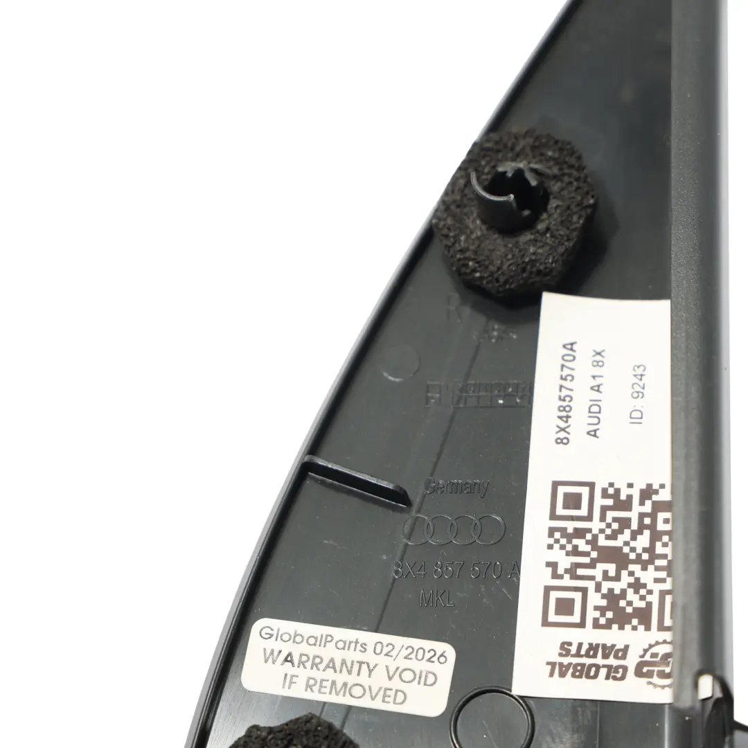 Audi A1 8X Dreieckige Zierleiste Die Hintere Türscheibe Rechts - SKU 8X4857570A - Teilenummer 8X4857570A