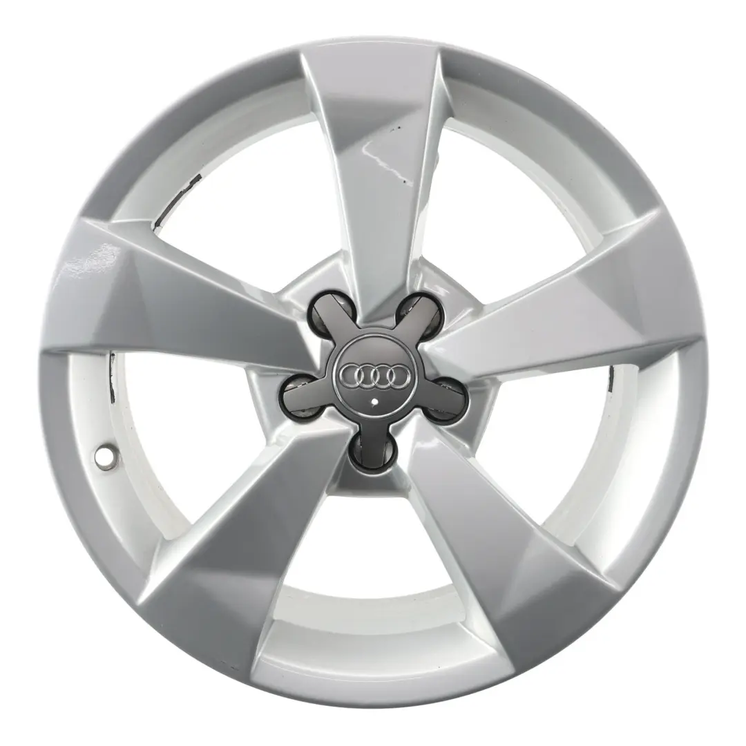 Audi A1 8X Silberne Leichtmetallfelge 16" 7J ET:34 Sternspeiche - SKU 8XA601025A-1 - Teilenummer 8XA601025A
