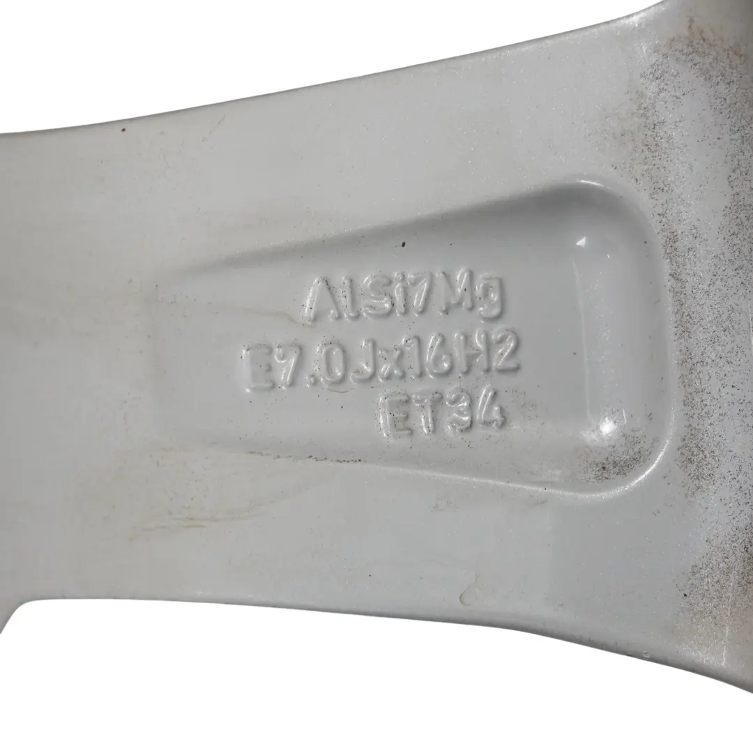 Audi A1 8X Cerchio in lega argento 16" 7J ET:34 Stella a raggiera - SKU 8XA601025A-1 - Numero di parte 8XA601025A