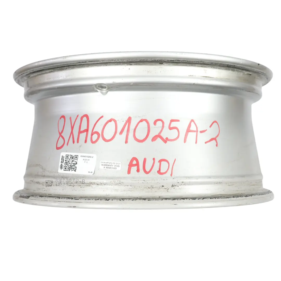 Audi A1 8X Silberne Leichtmetallfelge 16" 7J ET:34 Sternspeiche - SKU 8XA601025A-2 - Teilenummer 8XA601025A