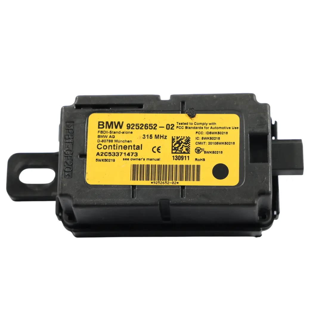 BMW F20 F21 F22 F30 F31 F32 Radio Receptor De Control Remoto 315 MHZ 9252651 - SKU 9252652 - Número de pieza 6817933