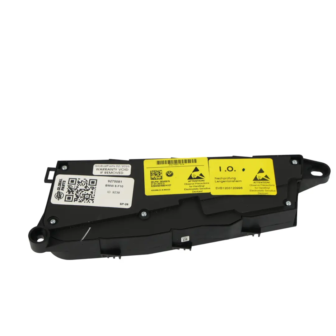 Interruttore Anteriore Regolazione Sedile Sinistro per BMW 5 F07 F10 F11 F01 con numero di parte 9275081 BMW 5 F07 F10 F11 F01 Interruttore Anteriore Regolazione Sedile Sinistro - SKU 9275081 - Numero di parte 9275081