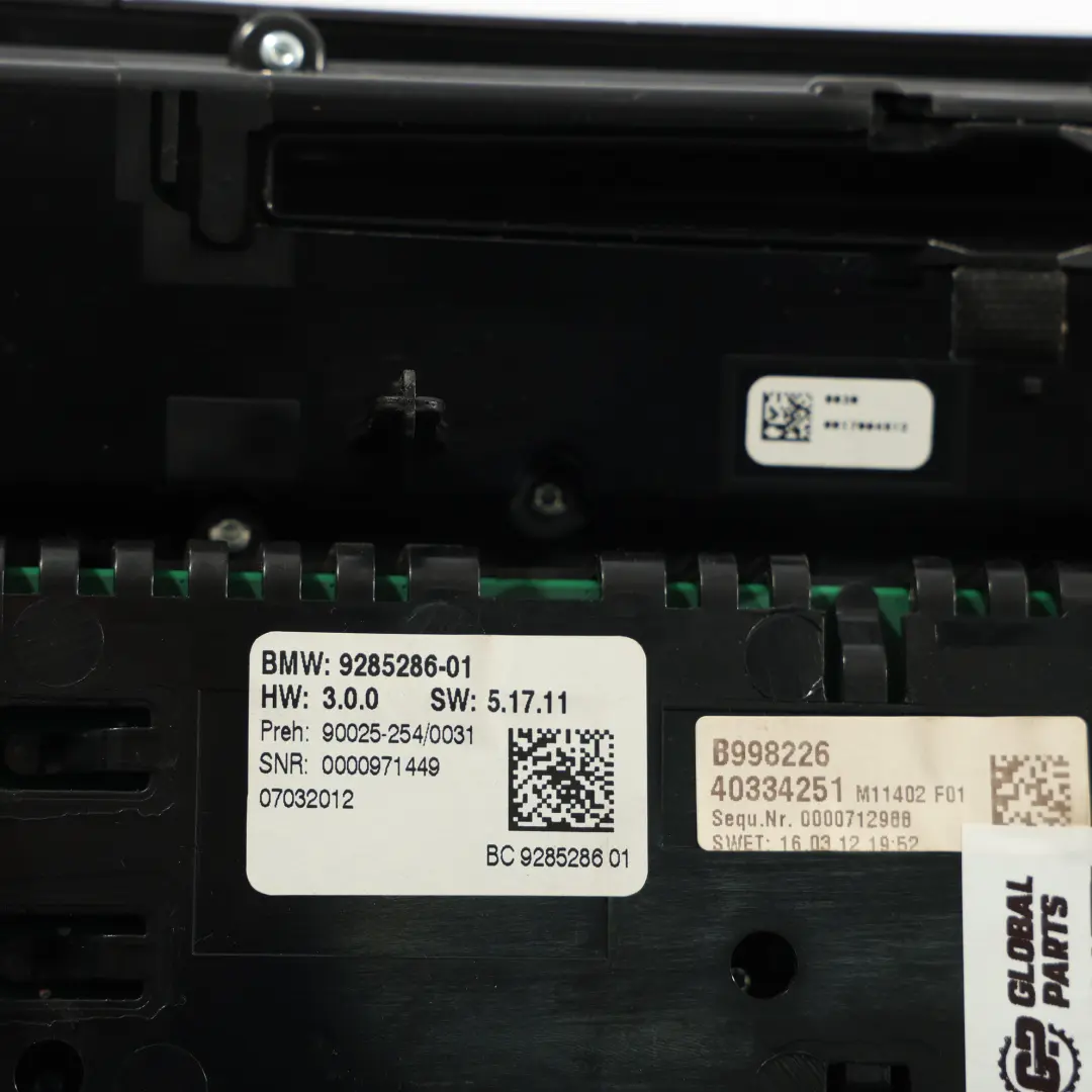 Bouton Commande Radio Climatisation Chauffage Panneau pour BMW F01 F02 à propos du numéro de pièce 9285286 BMW F01 F02 Bouton Commande Radio Climatisation Chauffage Panneau - SKU 9285286 - Numéro de pièce 9285286