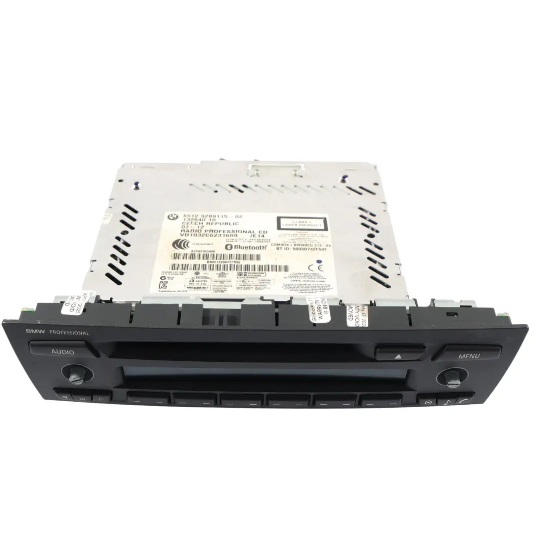 Radio Professional Autoradio CD Bluetooth to BMW E81 E87 E90 E91 LCI with Part number 9289115 BMW E81 E87 E90 E91 LCI Radio Professional Autoradio CD Bluetooth - SKU 9289115-1 - Part number 9289115