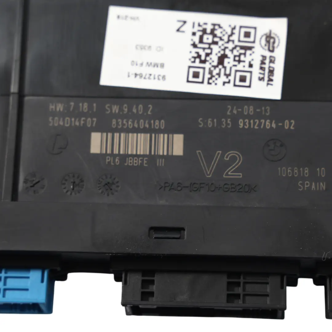 BMW F10 LCI Body Control Module ECU Junction Box PL6 JBBFE III V2 - SKU 9312764-1 - Part number 9312764