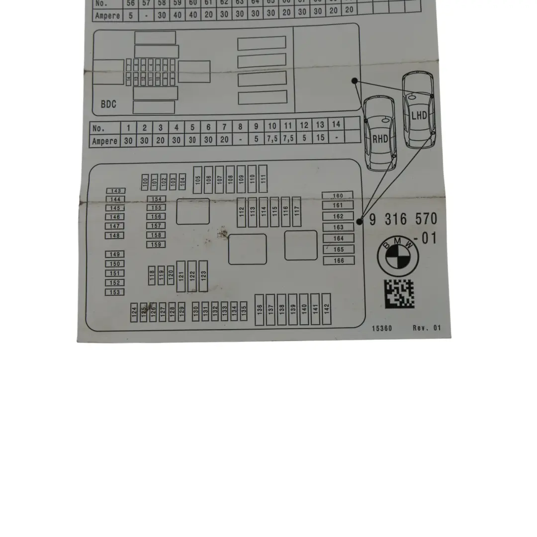 Diagram Legenda Mapa Rozmieszczenia Bezpieczników do BMW X5 F15 X6 F16 o numerze 9316570 BMW X5 F15 X6 F16 Diagram Legenda Mapa Rozmieszczenia Bezpieczników - SKU 9316570 - Numer Części 9316570