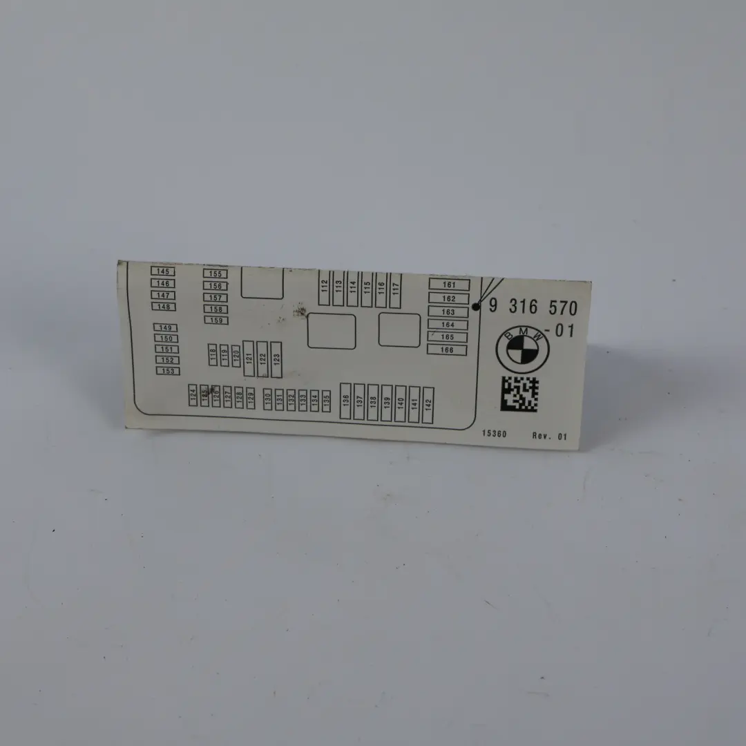 Scatola Dei Fusibili Mappa Scheda Diagramma per BMW X5 F15 X6 F16 con numero di parte 9316570 BMW X5 F15 X6 F16 Scatola Dei Fusibili Mappa Scheda Diagramma - SKU 9316570 - Numero di parte 9316570