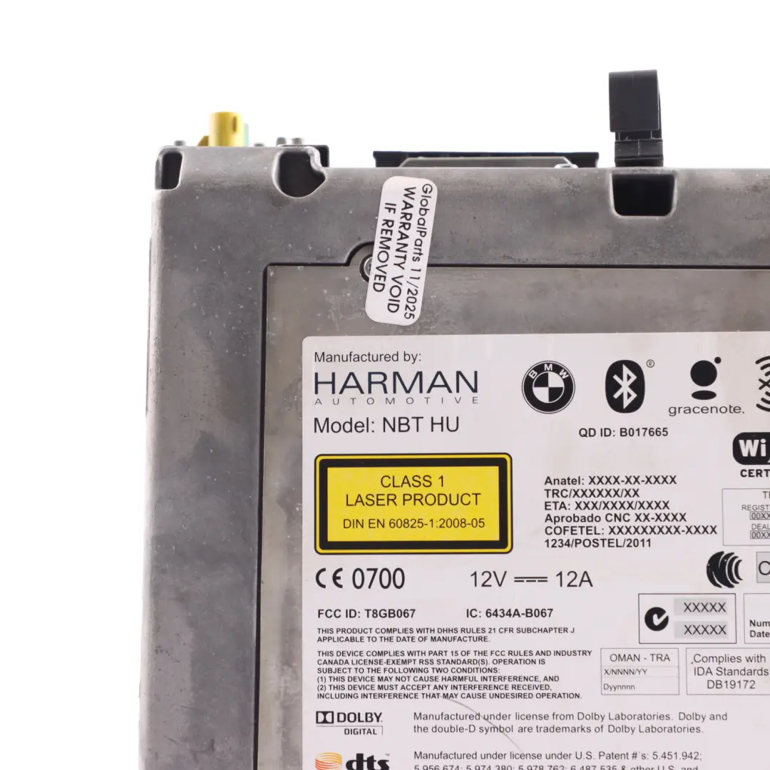  Módulo navegación BMW F10 F20 F22 F30 F32 Unidad principal Sat DAB High - SKU 9318750-1 - Número de pieza 9318750