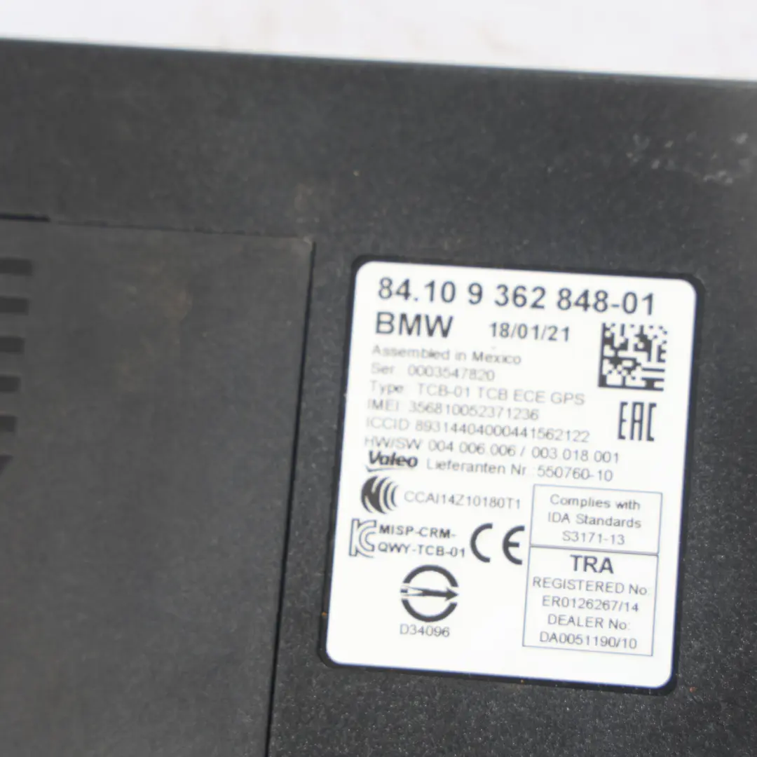Module Télématique Bluetooth GPS pour BMW F20 F21 F30 F31 à propos du numéro de pièce 9362848 BMW F20 F21 F30 F31 Module Télématique Bluetooth GPS - SKU 9362848-2 - Numéro de pièce 9362848