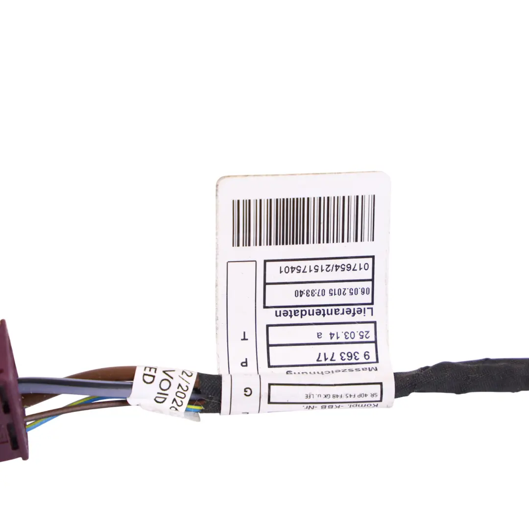 BMW F45 Actve Tourer Asientos 2 Fila Cableado Mazo - SKU 9363777 - Número de pieza 9363777