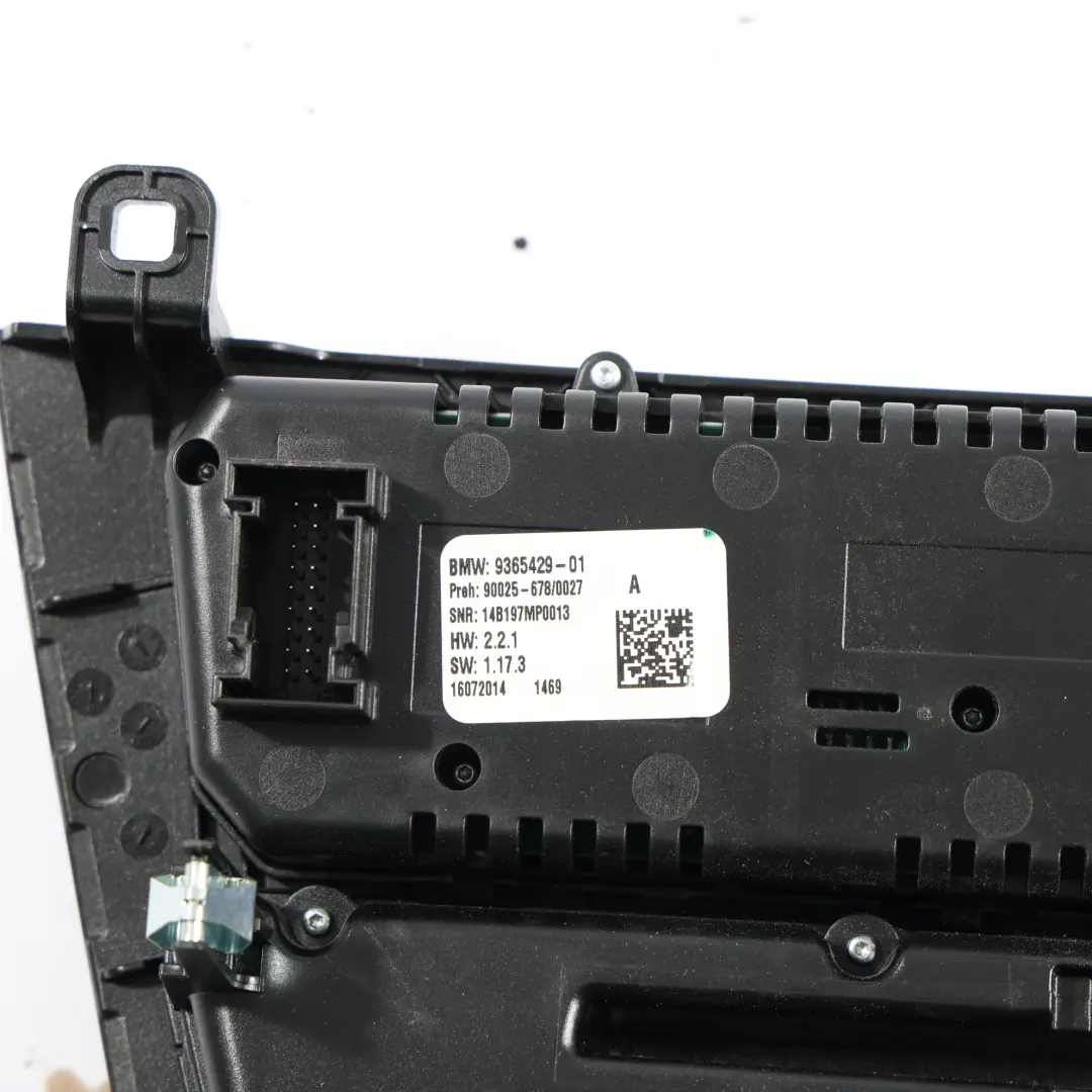 Radio Heater Air Conditioning Climate Control Panel Switch to BMW X5 F15 with Part number 9365429 BMW X5 F15 Radio Heater Air Conditioning Climate Control Panel Switch - SKU 9365429 - Part number 9365429