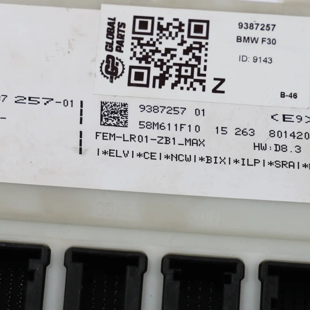 FEM Unità Di Controllo Modulo Corpo per BMW F30 con numero di parte 9387257 BMW F30 FEM Unità Di Controllo Modulo Corpo - SKU 9387257 - Numero di parte 9387257