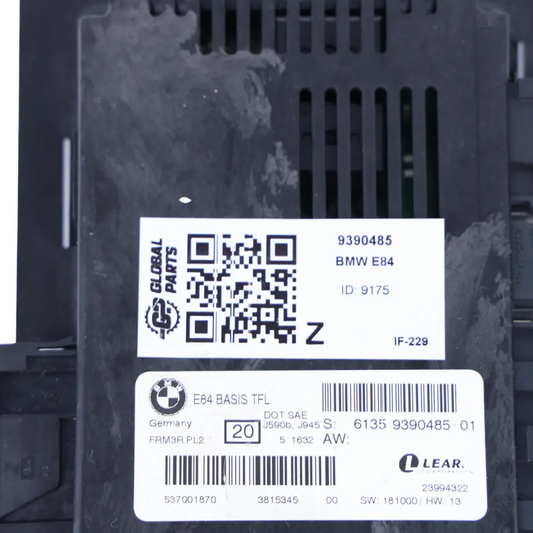 BMW X1 E84 E60 E61 E63 Module Confort Commande Éclairage Carrosserie 23994322 - SKU 9390485 - Numéro de pièce 9390485