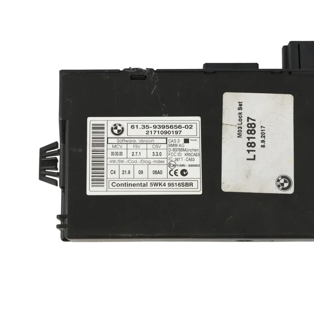 BMW X5 E70 CAS3 Unità Di Controllo Modulo Di Lettura Chiavi - SKU 9395656 - Numero di parte 9395656