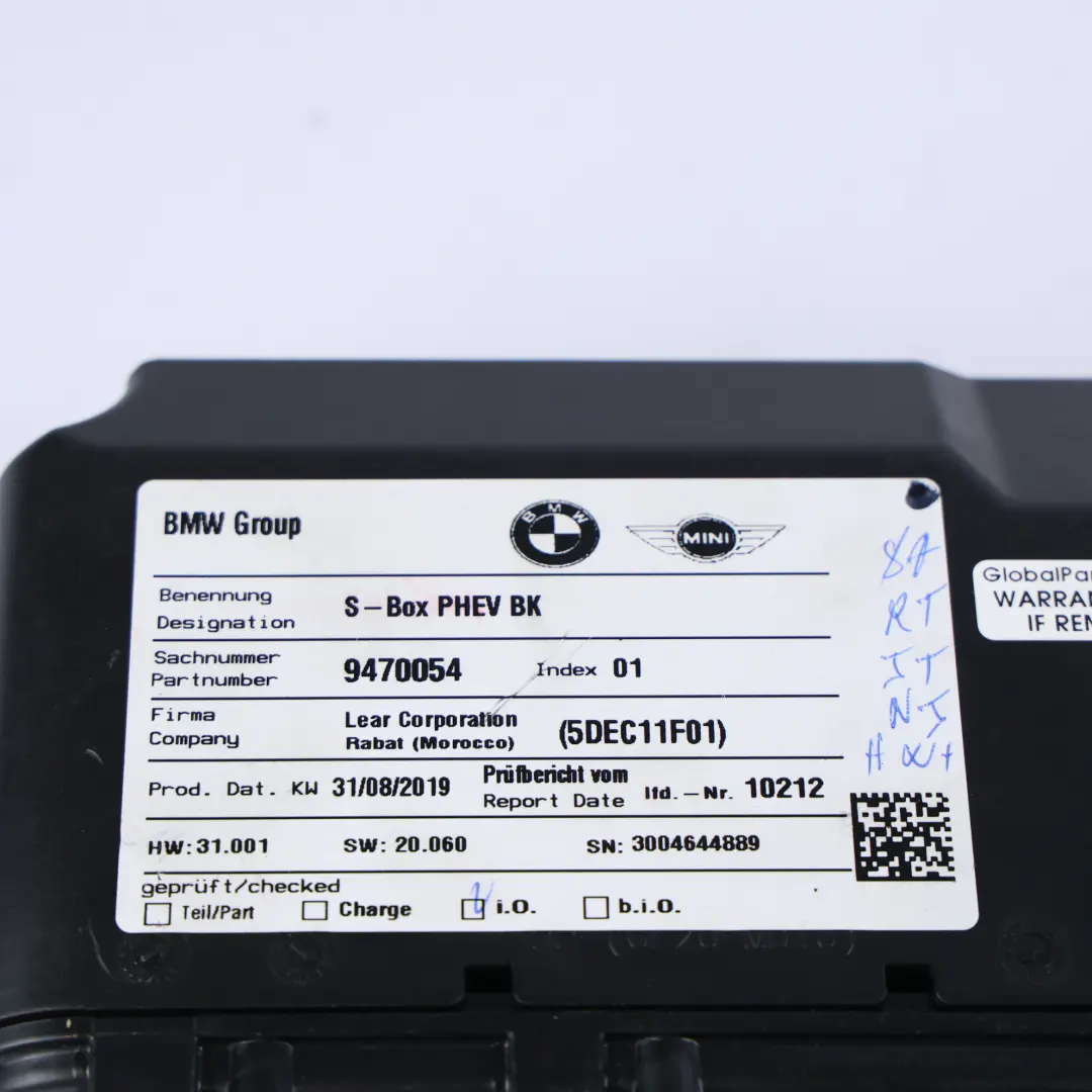 BMW F45 G20 G11 G12 G21 G30 G31 Scatola Batteria Alta Tensione - SKU 9470054 - Numero di parte 9470054