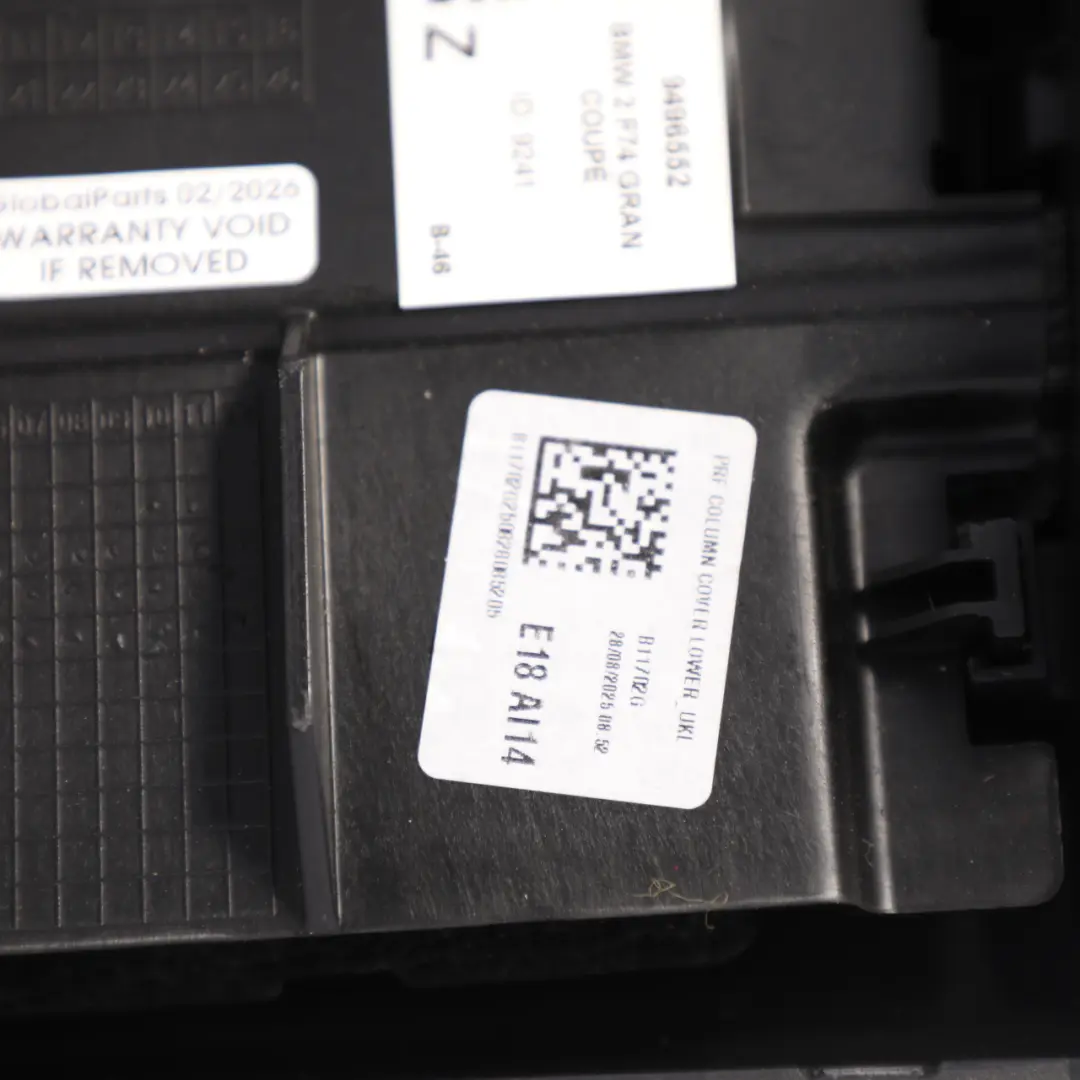 F74 F78 Steering Column Surround Trim Cover Panel Cowl Bottom to BMW F70 with Part number 9496552 BMW F70 F74 F78 Steering Column Surround Trim Cover Panel Cowl Bottom - SKU 9496552 - Part number 9496552