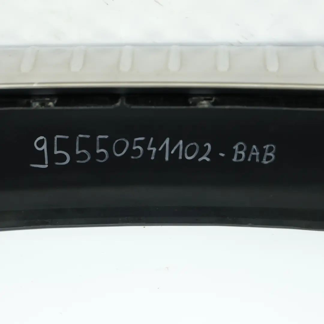 Bumper Trim Panel Covering Basalt Black Metallic - C9Z to Porsche Cayenne 9PA Rear with Part number 95550541102 Porsche Cayenne 9PA Rear Bumper Trim Panel Covering Basalt Black Metallic - C9Z - SKU 95550541102-BAB - Part number 95550541102