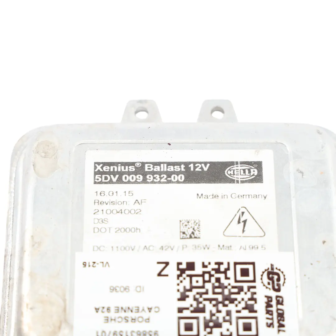 Porsche Cayenne 92A Headlight Ballast Left Right N/O/S 5DV009932-00 - SKU 95863159701 - Part number 95863159701