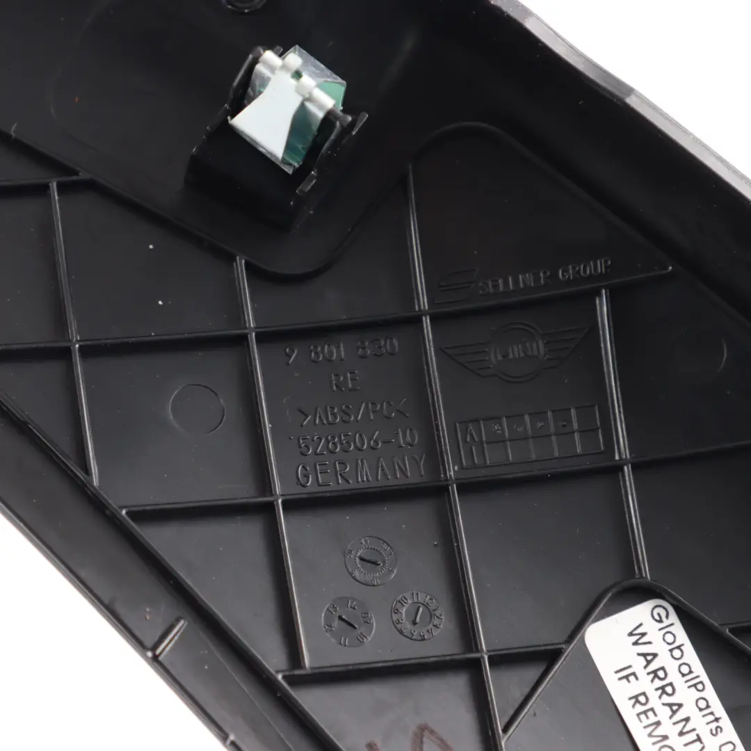 Centre Console Decorative Trim Front Right O/S Carbon to Mini R60 R61 with Part number 9801830 Mini R60 R61 Centre Console Decorative Trim Front Right O/S Carbon - SKU 9801830-1 - Part number 9801830