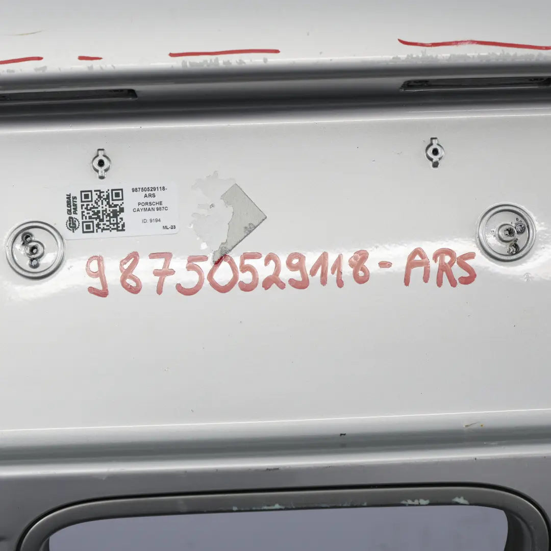 Porsche Cayman 987C Rear Bumper Trim Panel Covering Arctic Silver Metallic - 92T - SKU 98750529118-ARS - Part number 98750529118