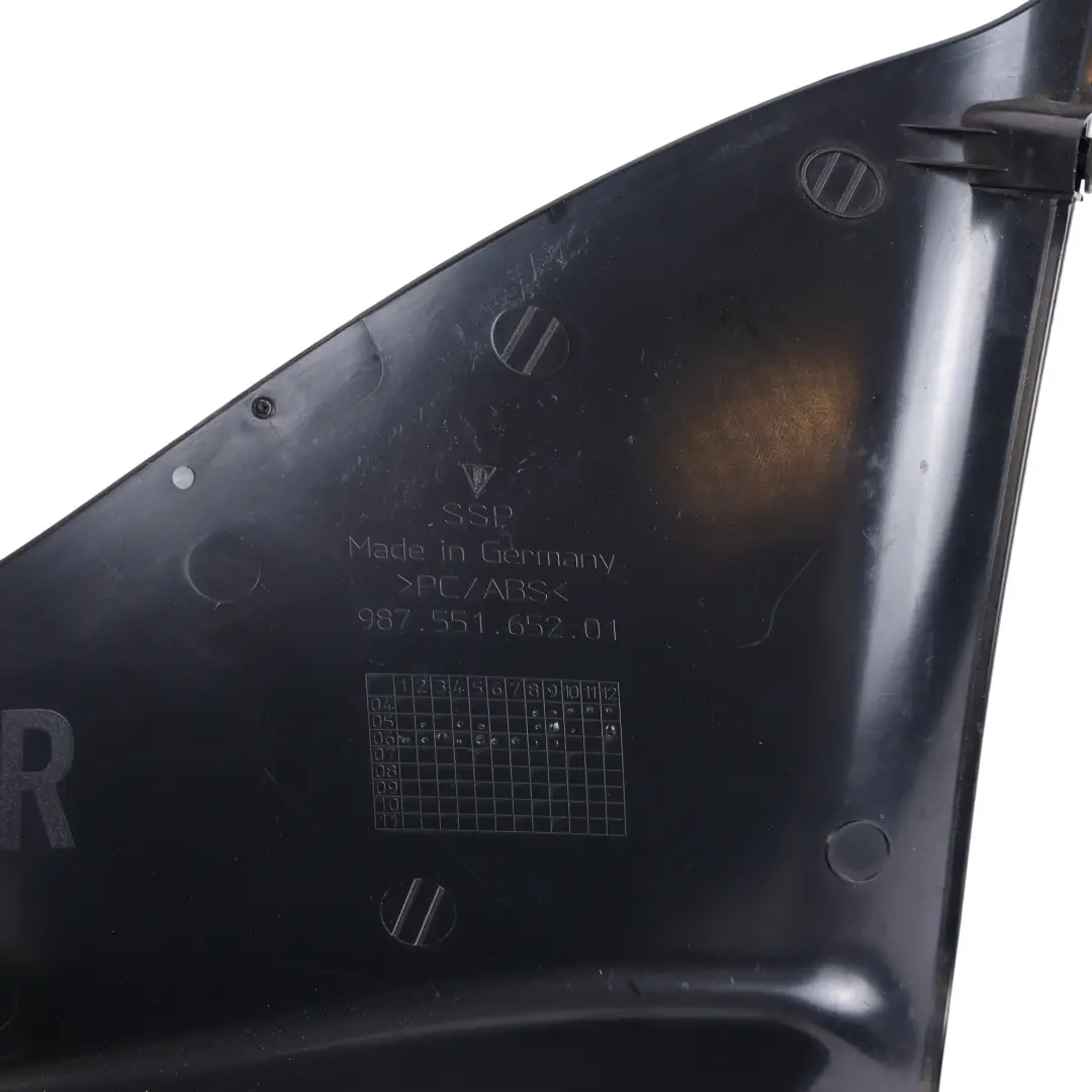 Compartment Cover Panel Trim Black Right O/S to Porsche Cayman 987 Rear with Part number 98755165201 Porsche Cayman 987 Rear Compartment Cover Panel Trim Black Right O/S - SKU 98755165201 - Part number 98755165201