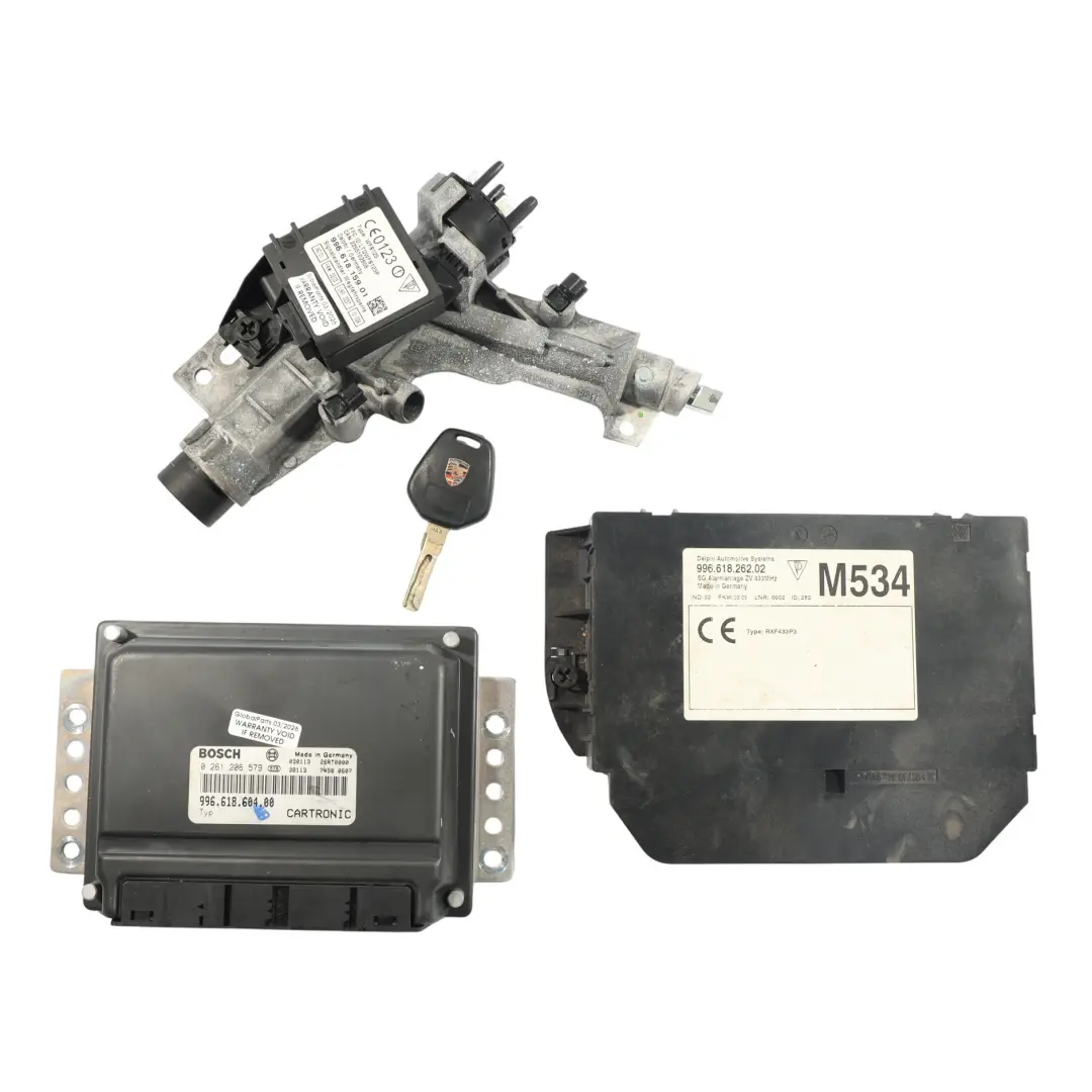 Key Ignition Lock Engine Control Unit Immobilizer SET KIT to Porsche Carrera 996 with Part number 99661860400 Porsche Carrera 996 Key Ignition Lock Engine Control Unit Immobilizer SET KIT - SKU 99661860400-1 - Part number 99661860400