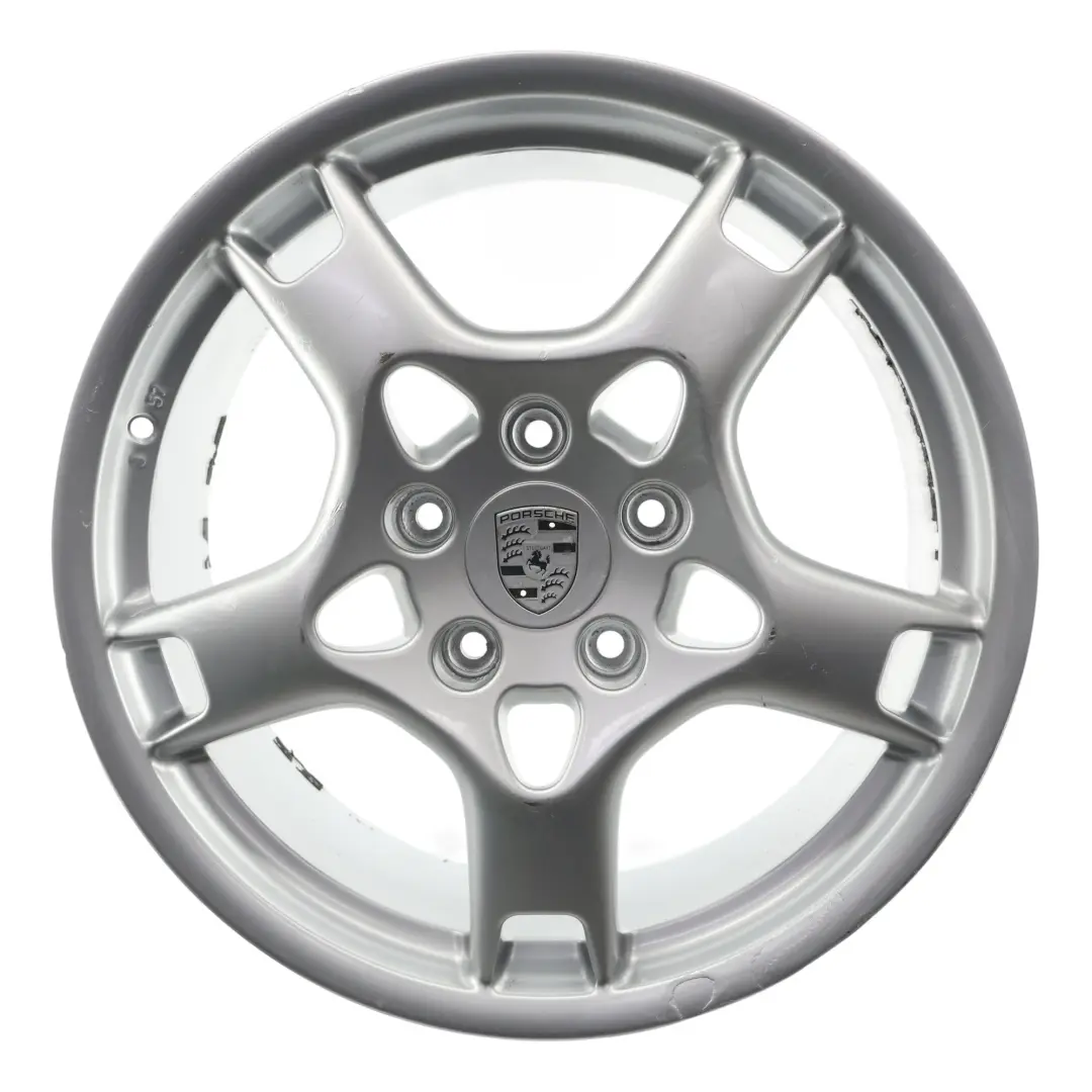 987C Silber Alu Felge Hummer Klaue 19" 8J ET:57 für Porsche Cayman mit Teilenummer 99736215600 Porsche Cayman 987C Silber Alu Felge Hummer Klaue 19" 8J ET:57 - SKU 99736215600-1 - Teilenummer 99736215600