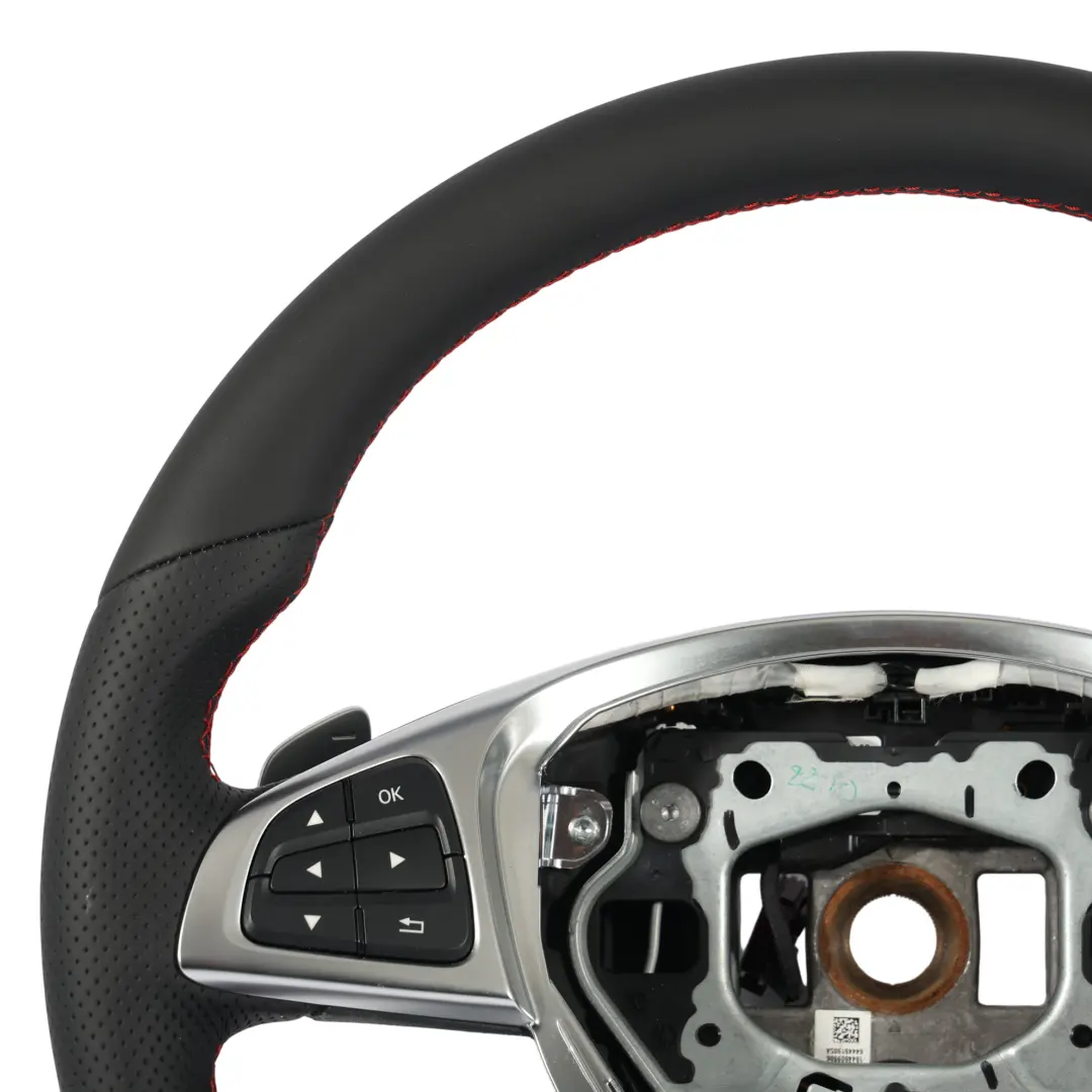 Lenkrad NEU Schwarz Leder Flach Boden für Mercedes X156 C117 mit Teilenummer A0004606312 Mercedes X156 C117 Lenkrad NEU Schwarz Leder Flach Boden - SKU A0004606312-1 - Teilenummer A0004606312