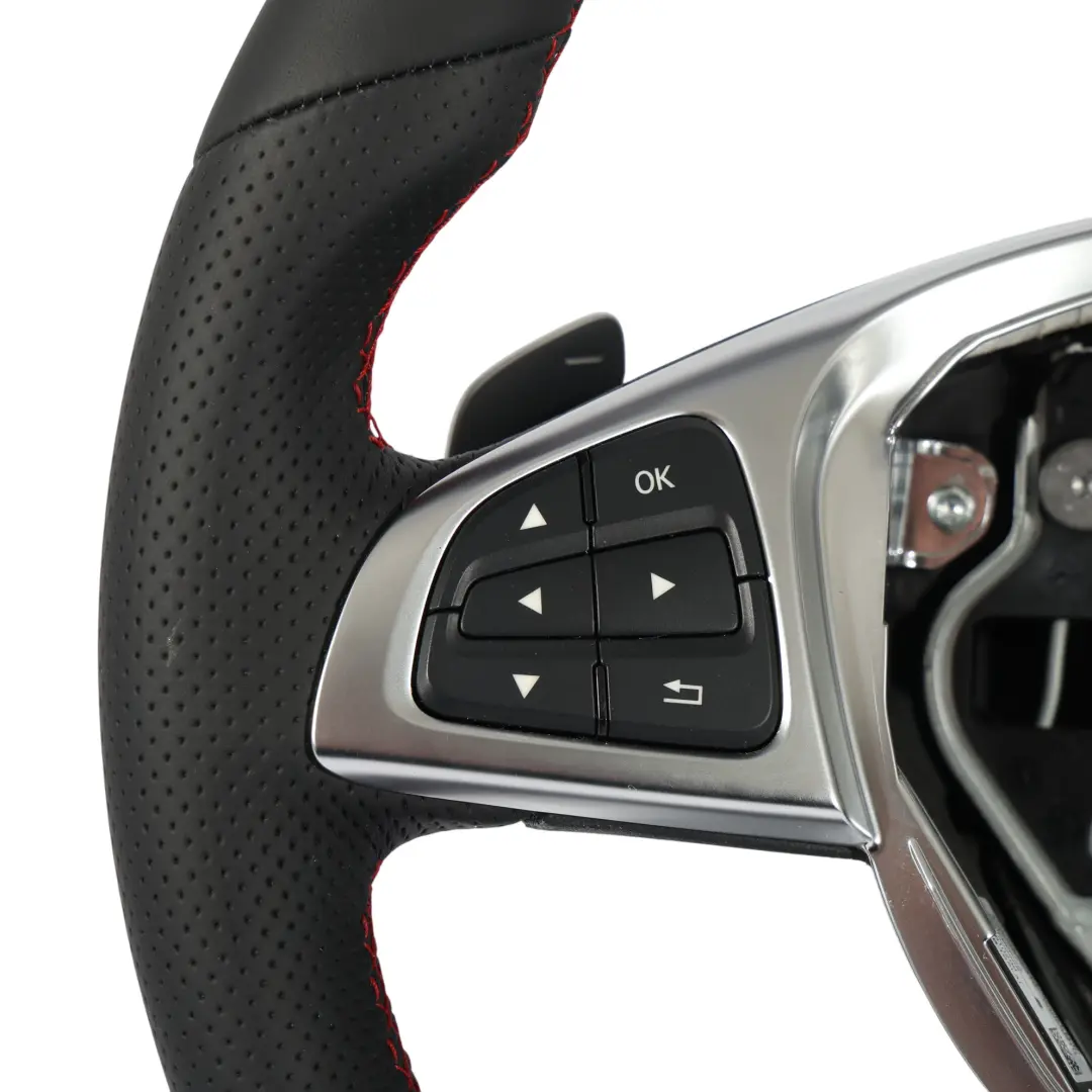 Mercedes X156 C117 Volante Nuovo Nero Pelle Fondo Piatto - SKU A0004606312-1 - Numero di parte A0004606312