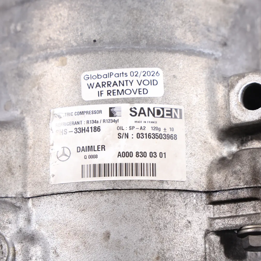 Mercedes W205 W213 W222 OM654 Compresor Aire Acondicionado Eléctrico - SKU A0008300301 - Número de pieza A0008300301