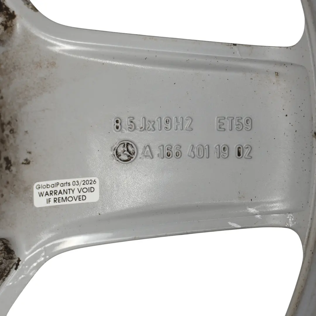 Mercedes ML W166 AMG Silver Alloy Wheel Rim 19" ET:59 8.5J - SKU A1664011902-3 - Part number A1664011902