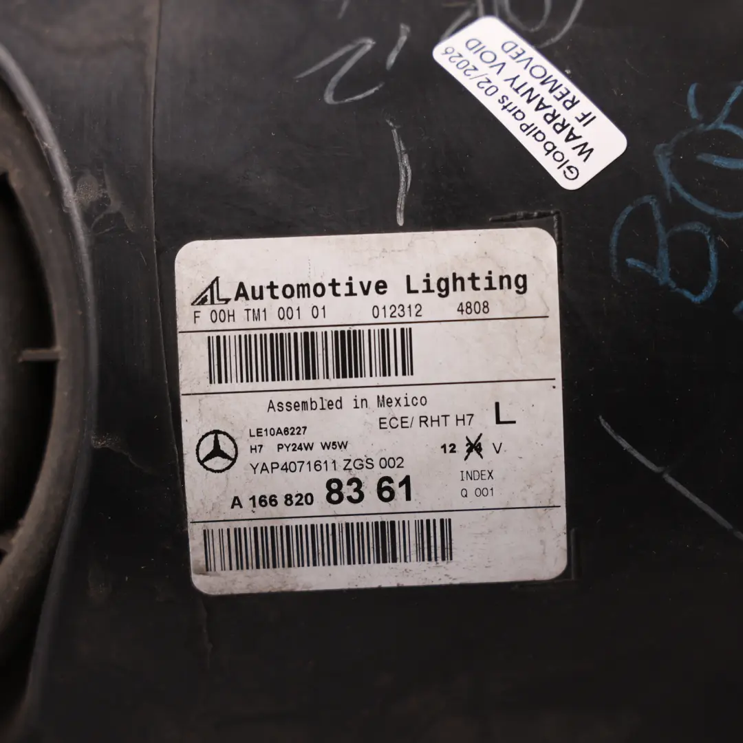Lamp Headlight Headlamp Front Left N/S to Mercedes W166 with Part number A1668206859 Mercedes W166 Lamp Headlight Headlamp Front Left N/S - SKU RHD-A1668206859 - Part number A1668206859