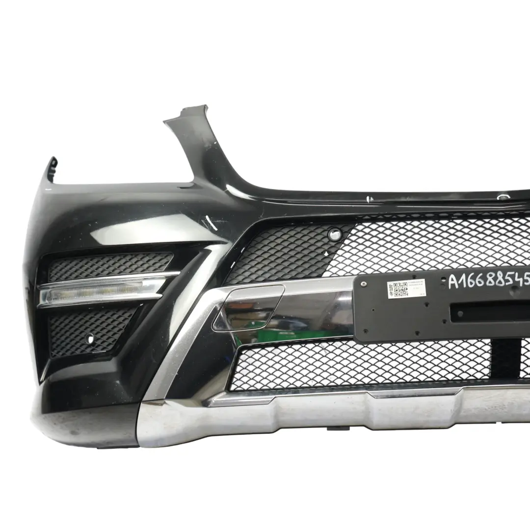 Mercedes W166 Front Bumper AMG Trim Panel Obsidian Black Metallic - 197 - SKU A1668854525-OB - Part number A1668854525